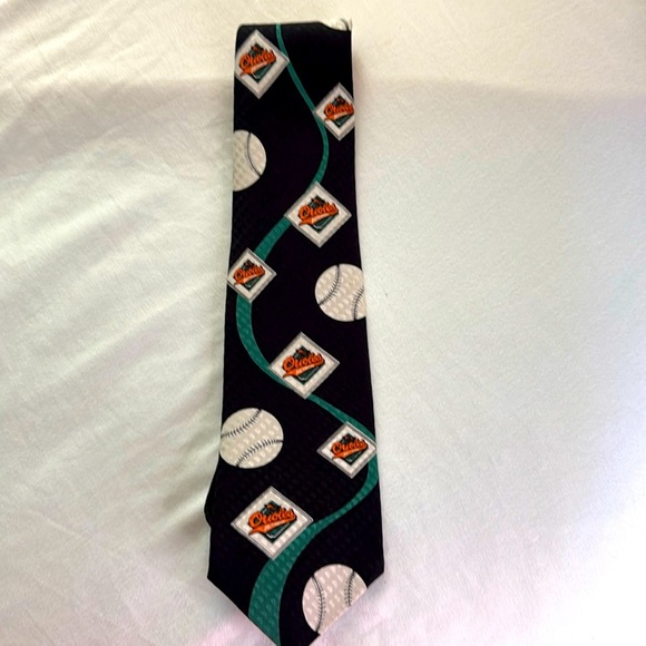Vintage Authentic Ralph Marlin 1992 Baltimore Orioles Baseball Silk Tie - Picture 1 of 6